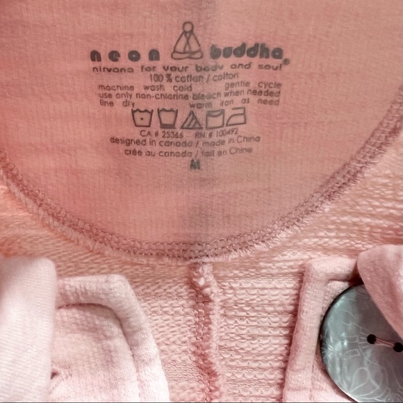 SOLD-Neon Buddha Pastel Pink Casual Lightweight Spring Jacket - Picture 9 of 10